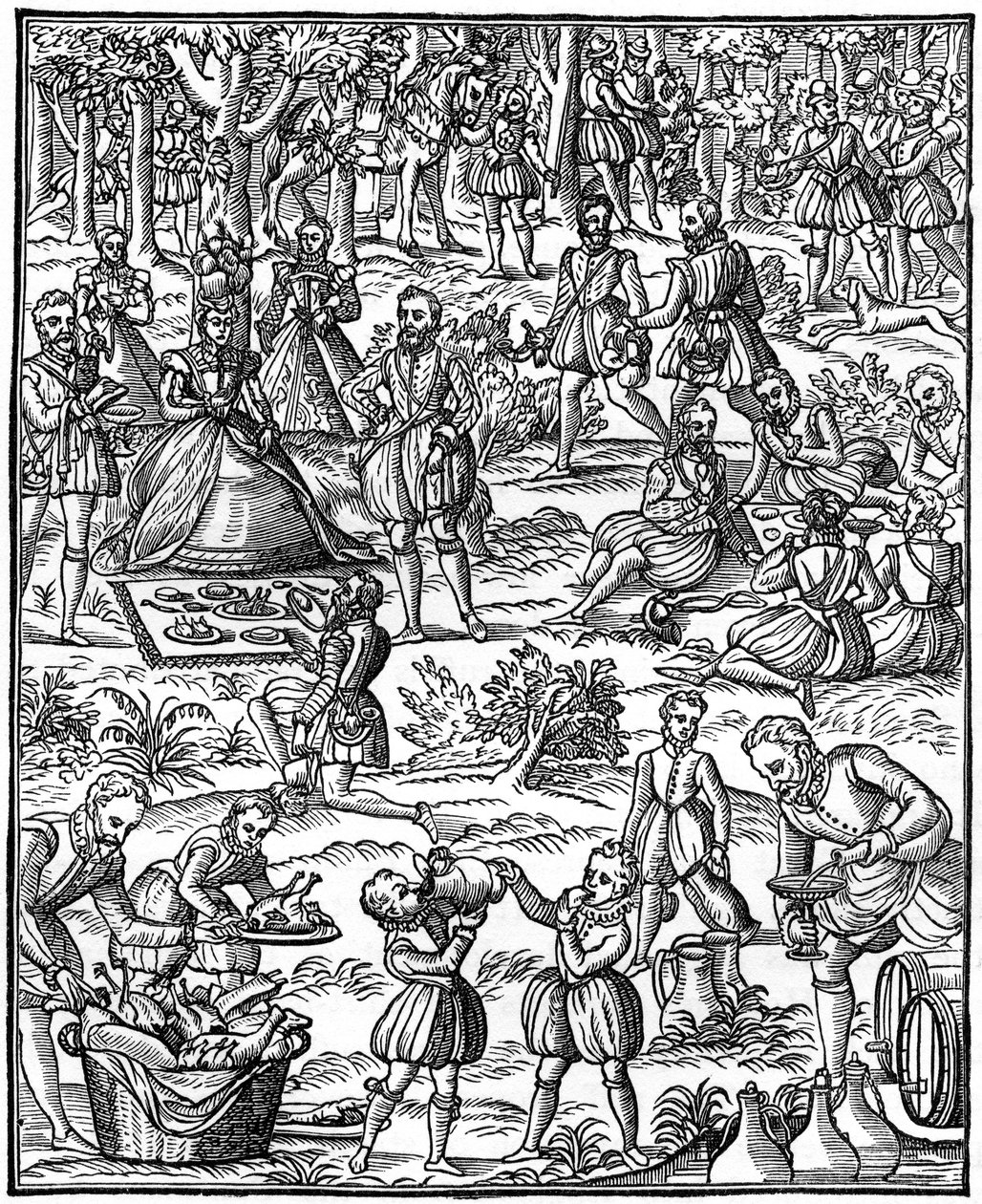 Un picnic real, 1575 de Unbekannt