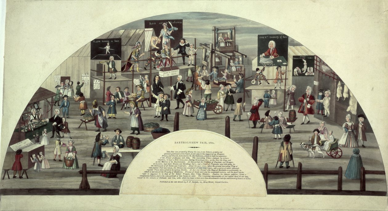 Una escena de la Feria de Bartholomew, siglo XVIII de Unbekannt