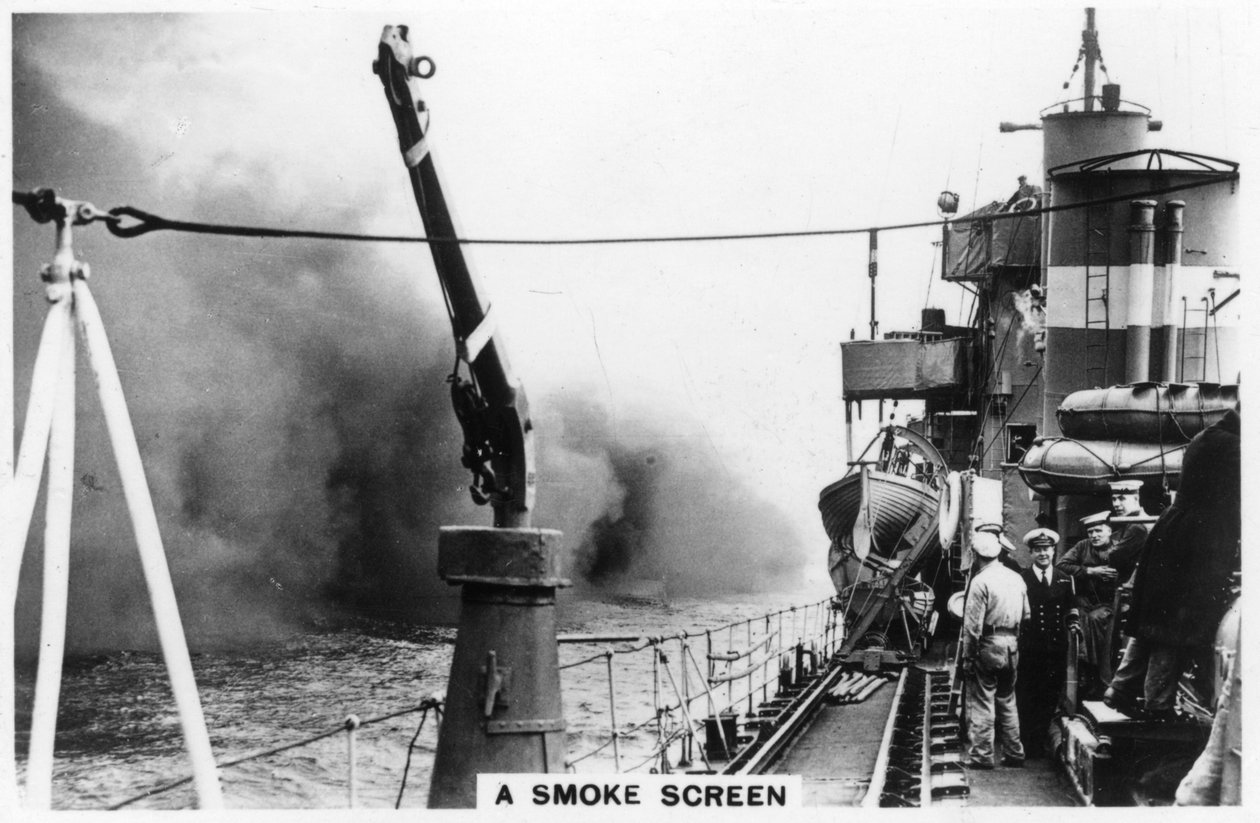 Una pantalla de humo colocada por un destructor, 1937 de Unbekannt