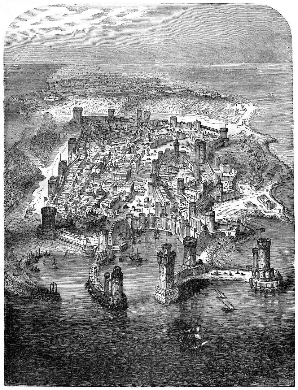 Una vista de Rodas, 1480 1882-1884 de Unbekannt