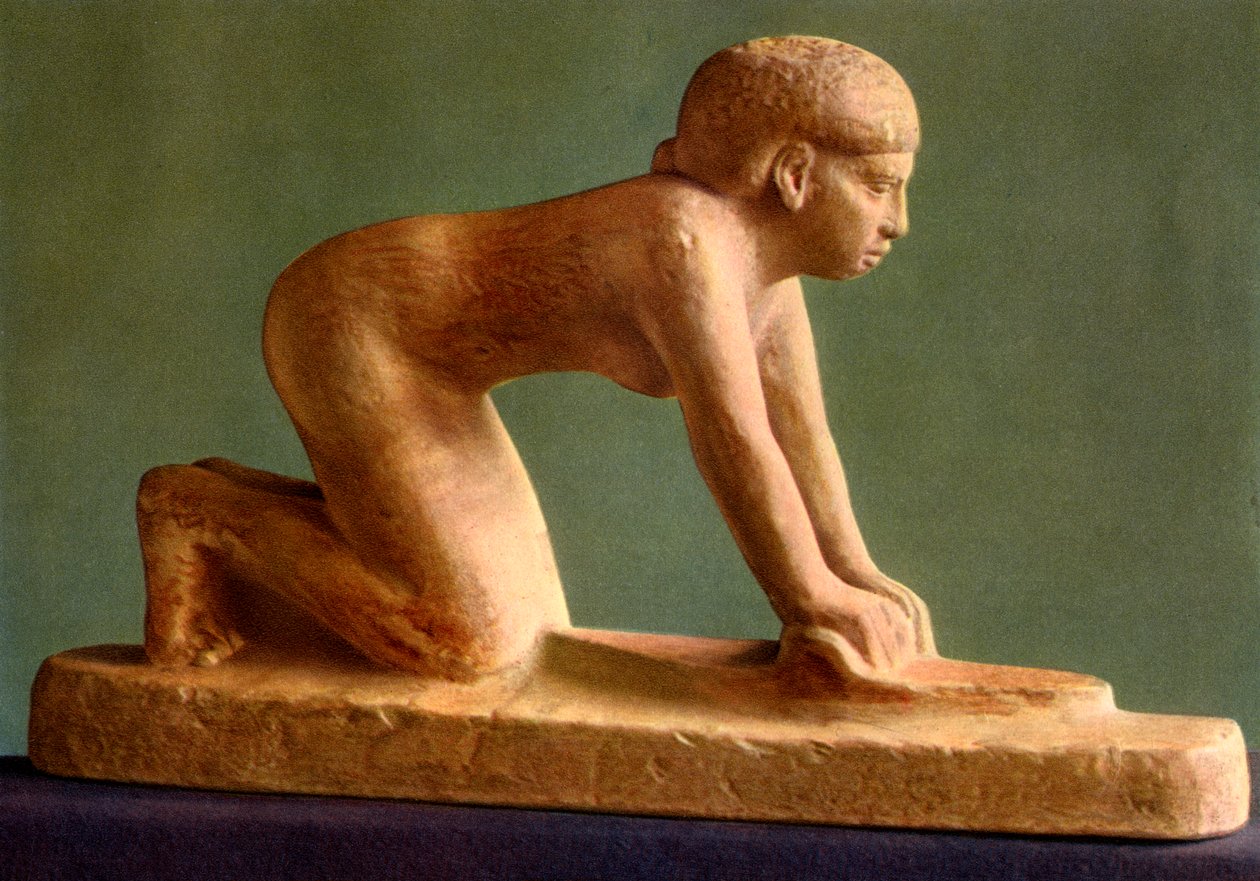 Una mujer moliendo maíz, c2650 a.C. de Unbekannt