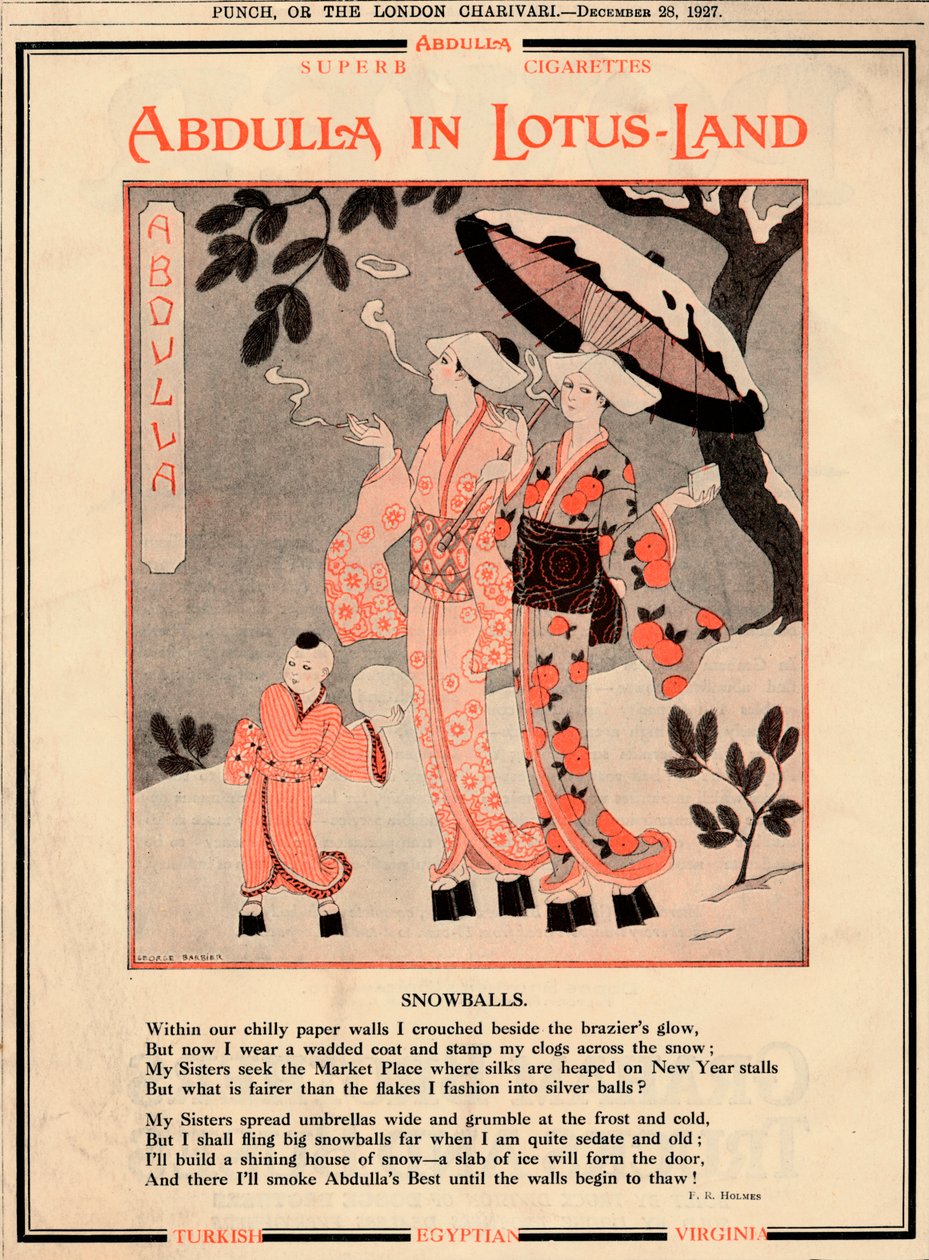 Abdullas en Lotus-Land - Bolas de nieve, 1927 de Unbekannt