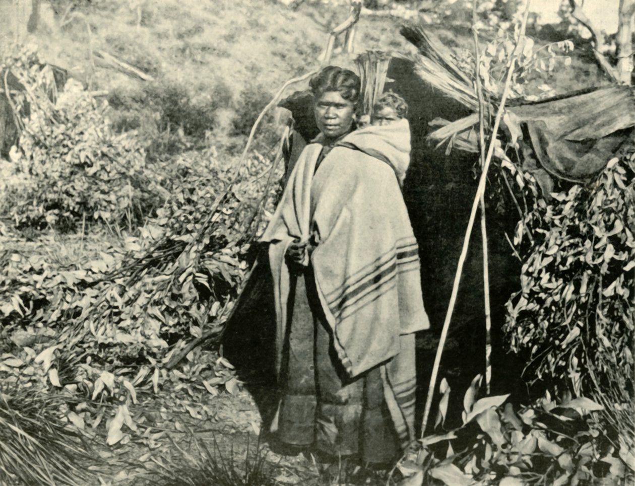 Mujer aborigen con niño, 1901 de Unbekannt