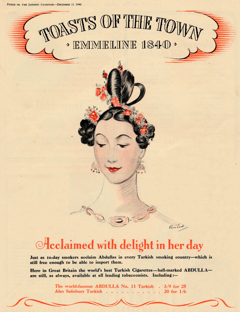 Aclamada con deleite en su día, Brindis de la Ciudad - Emmeline 1840, 1940 de Unbekannt