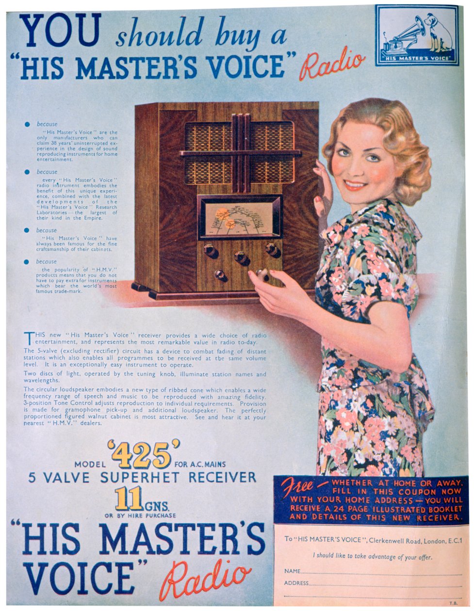 Anuncio de radios His Master