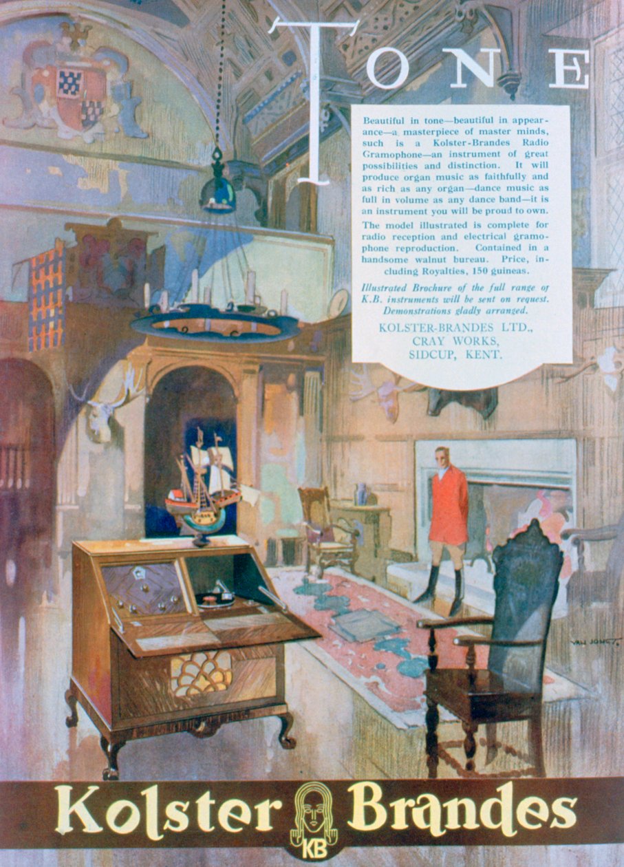 Anuncio de radios gramófonos Kolster Brandes, 1930 de Unbekannt