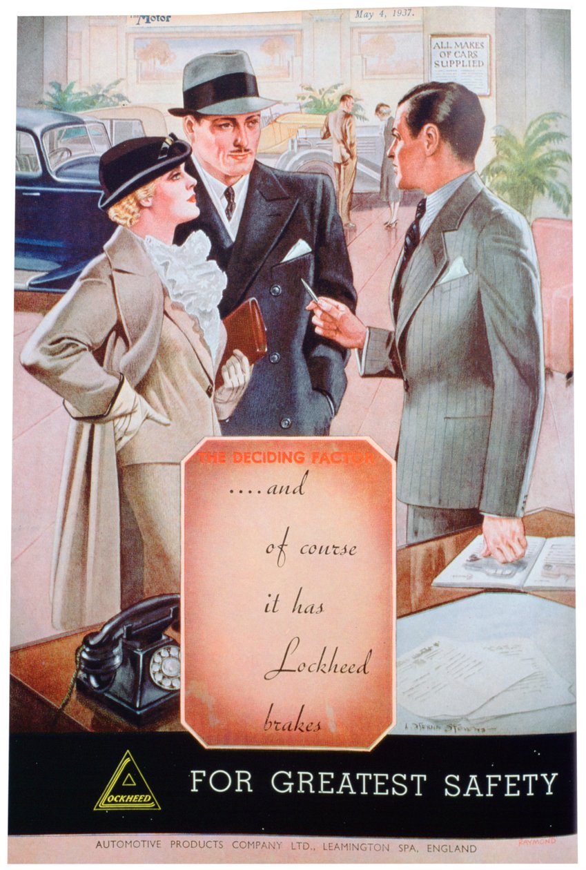 Anuncio de frenos de coche Lockheed por Automotive Products de Leamington Spa de Unbekannt