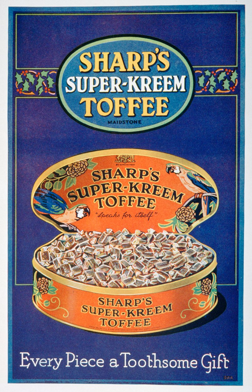 Anuncio de Sharps Super-Kreem Toffee, 1928 de Unbekannt