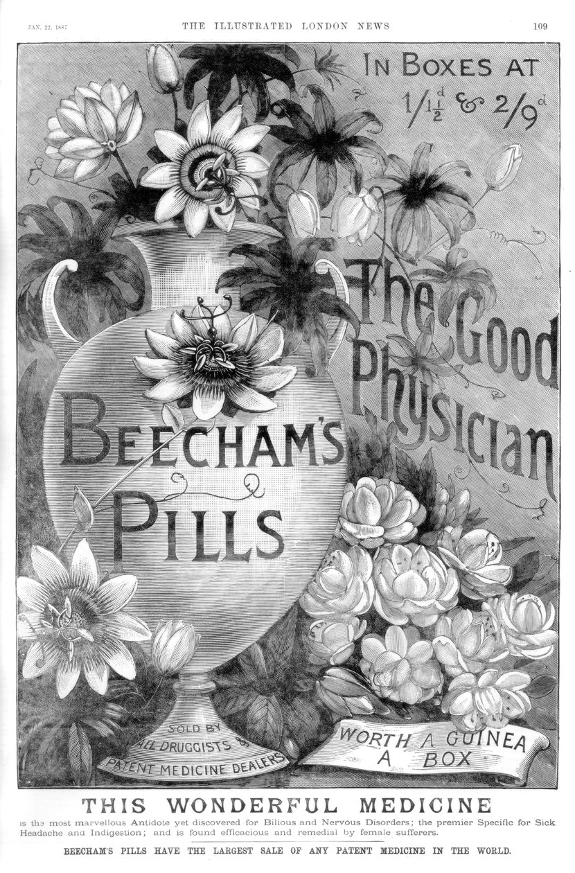 Anuncio de Beechams Pills, 1887 de Unbekannt
