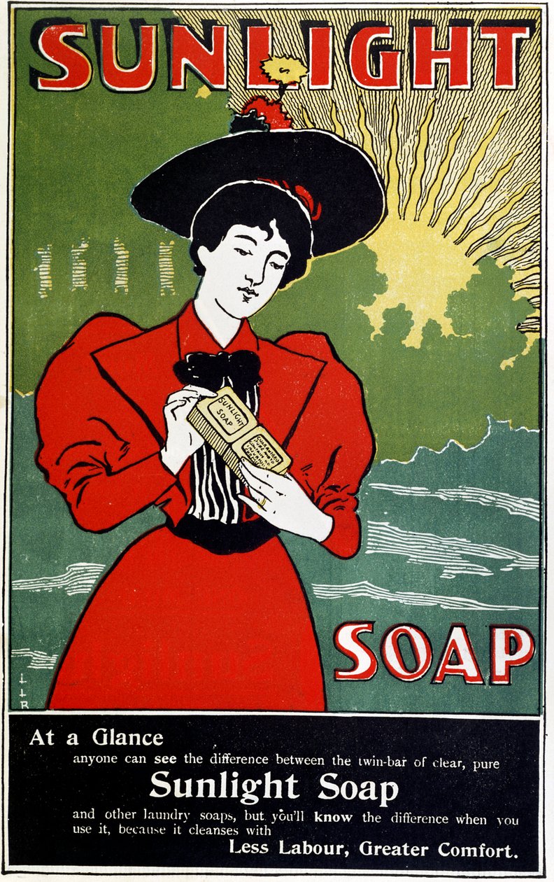 Anuncio de jabón doméstico Sunlight, c1890 de Unbekannt