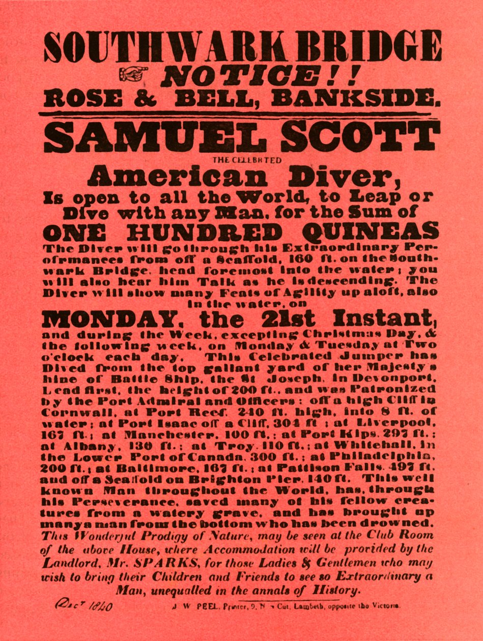 Anuncio de espectáculos de acrobacias por Samuel Scott, 1840, 1948 de Unbekannt