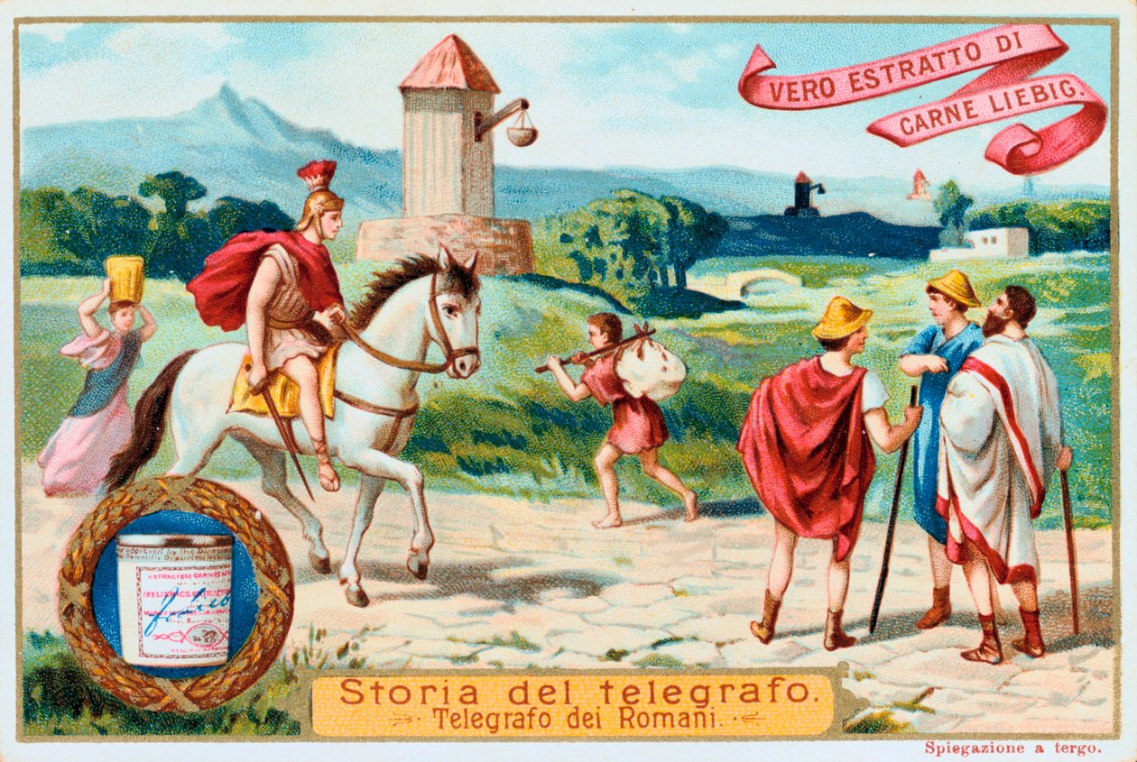 Telégrafo aéreo: torres de señales romanas antiguas, c1900 de Unbekannt