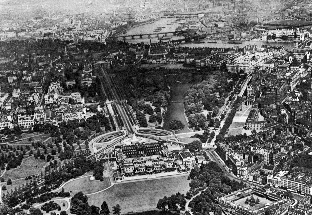 Vista aérea del Palacio de Buckingham, Londres, 1926-1927 de Unbekannt