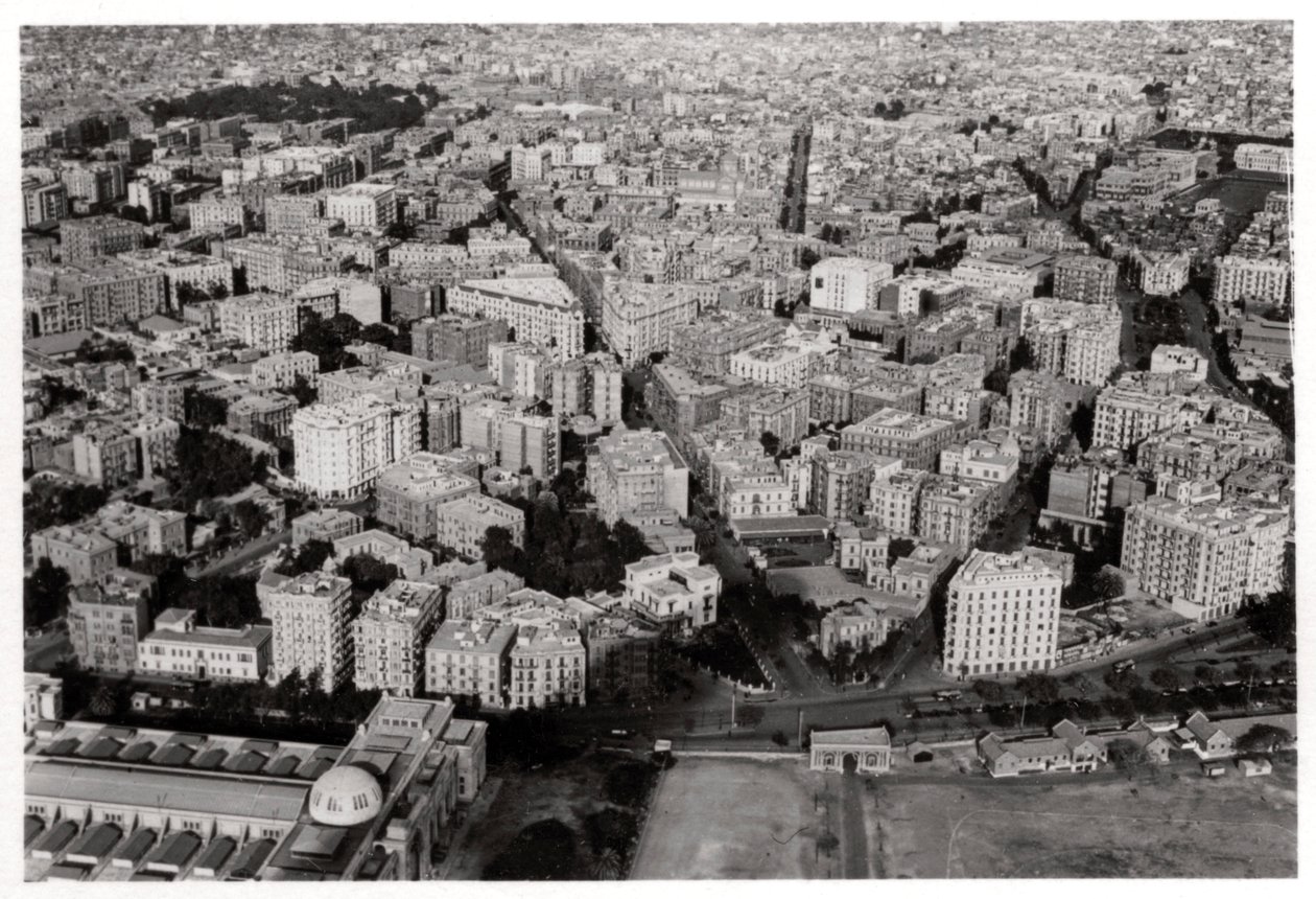 Vista aérea de El Cairo Nuevo, Egipto, desde un Zeppelin, 1931-1933 de Unbekannt