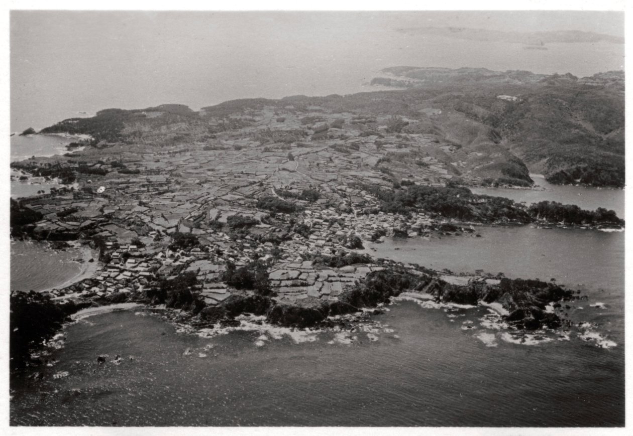 Vista aérea de Oginohama, Japón, desde un Zeppelin, 1929-1933 de Unbekannt