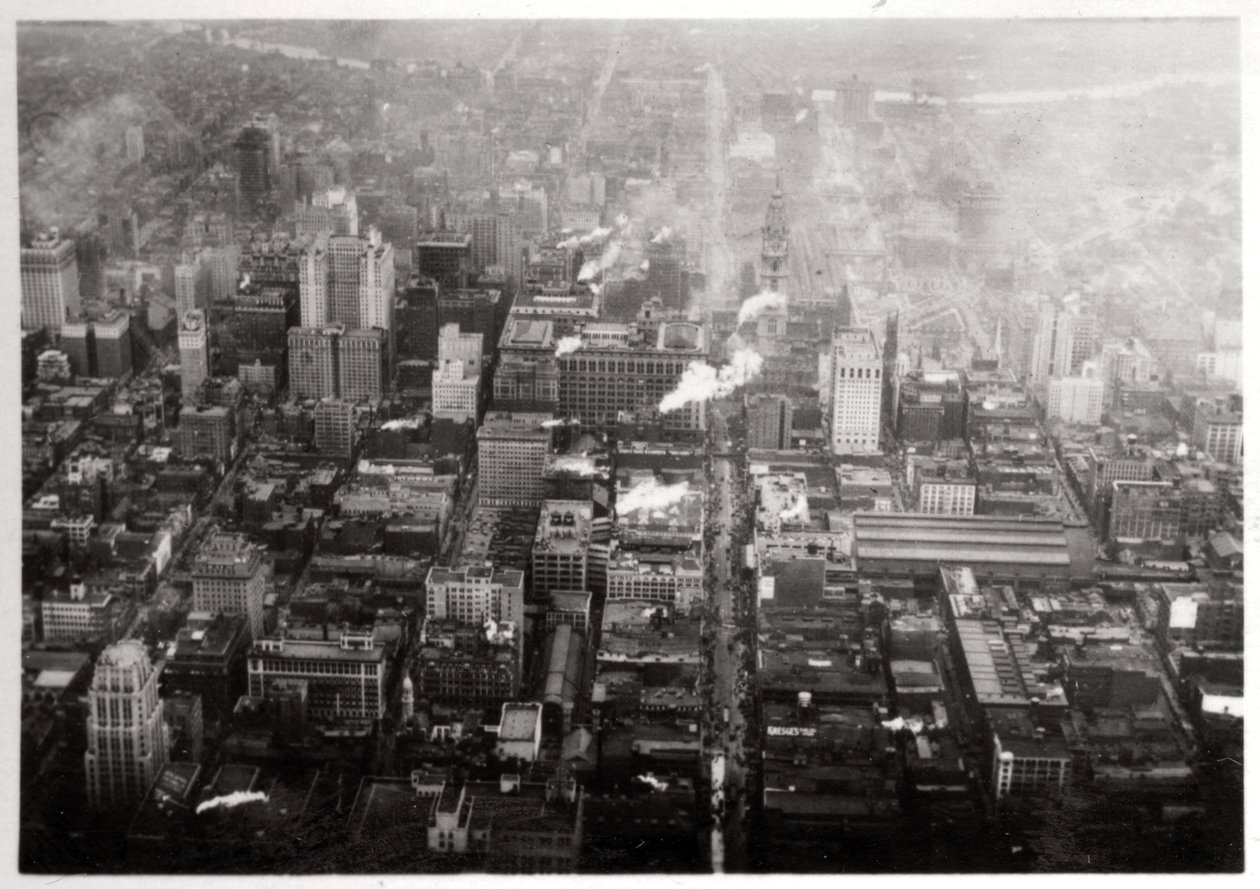 Vista aérea de Filadelfia, Pensilvania, EE. UU., desde un Zeppelin, 1928-1933 de Unbekannt