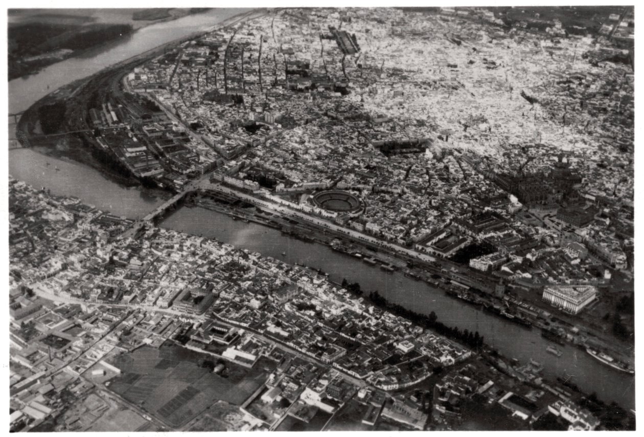 Vista aérea de Sevilla, España, desde un zepelín, 1929-1933 de Unbekannt