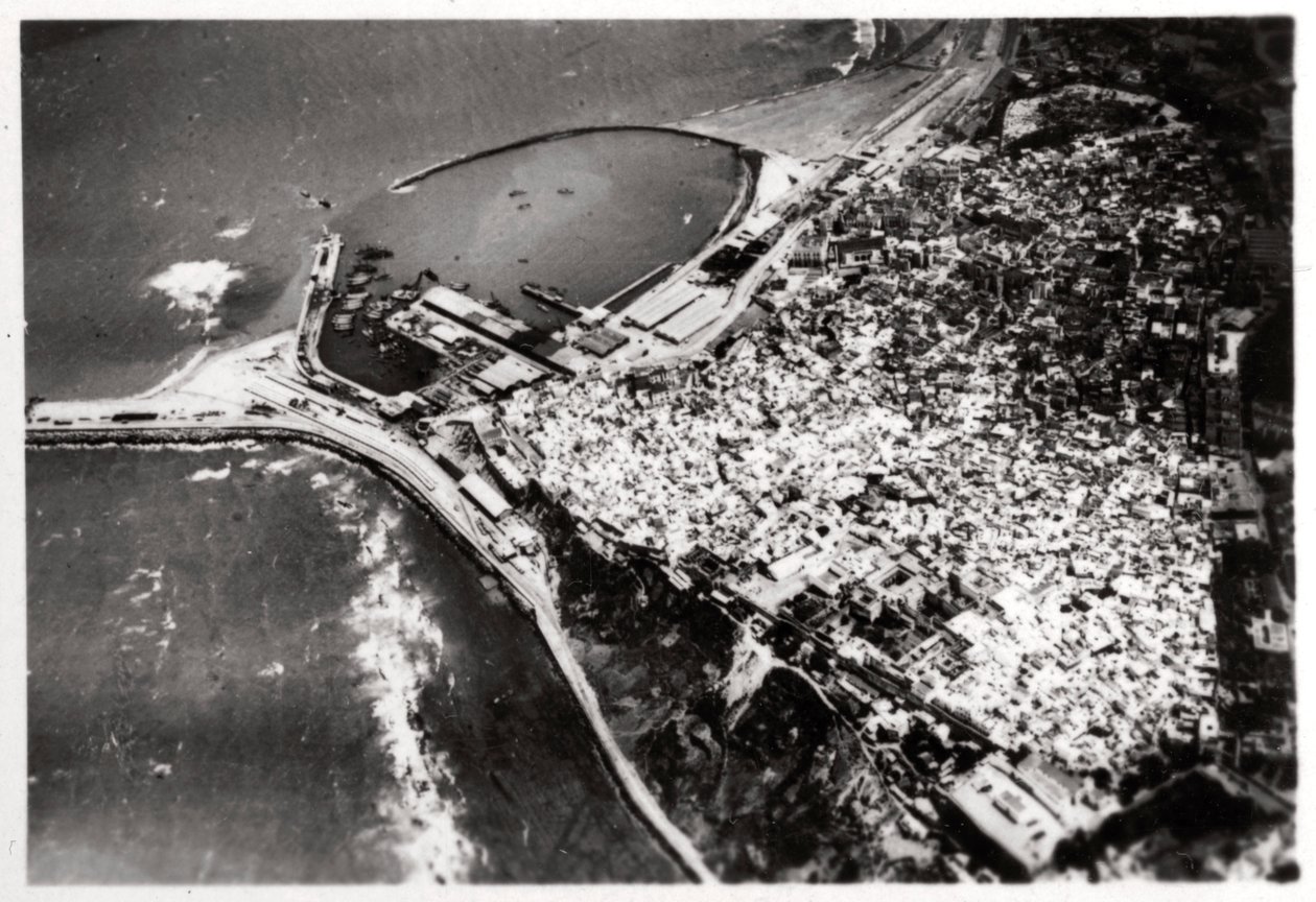 Vista aérea de Tánger, Marruecos, desde un Zeppelin, 1930 1933 de Unbekannt
