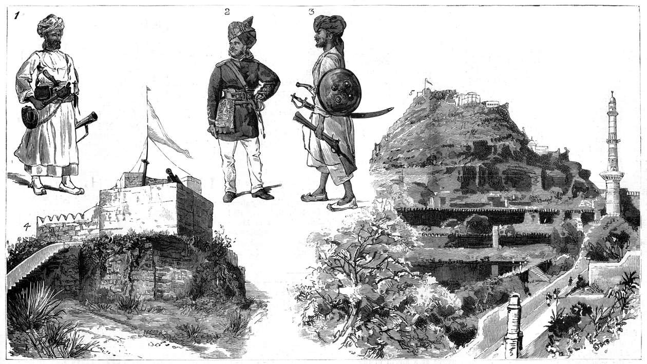 Afganos e imágenes de Hyderabad, India Central, 1888 de Unbekannt