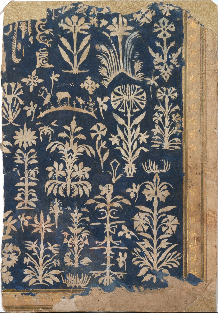 Página de álbum con decoración de papel recortado, ca. 1625-50 de Unbekannt