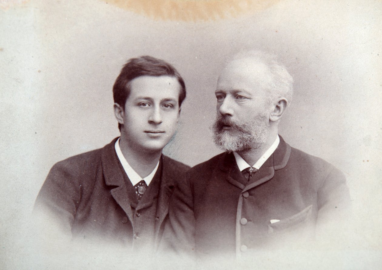 Alexander Siloti, pianista y director ruso, y Peter Tchaikovsky, compositor ruso, 1888 de Unbekannt