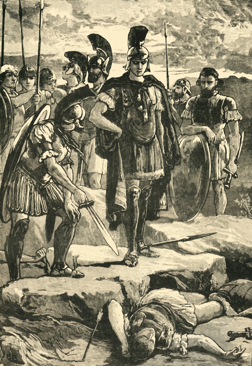 Alejandro y el cuerpo de Darío, 1890 de Unbekannt
