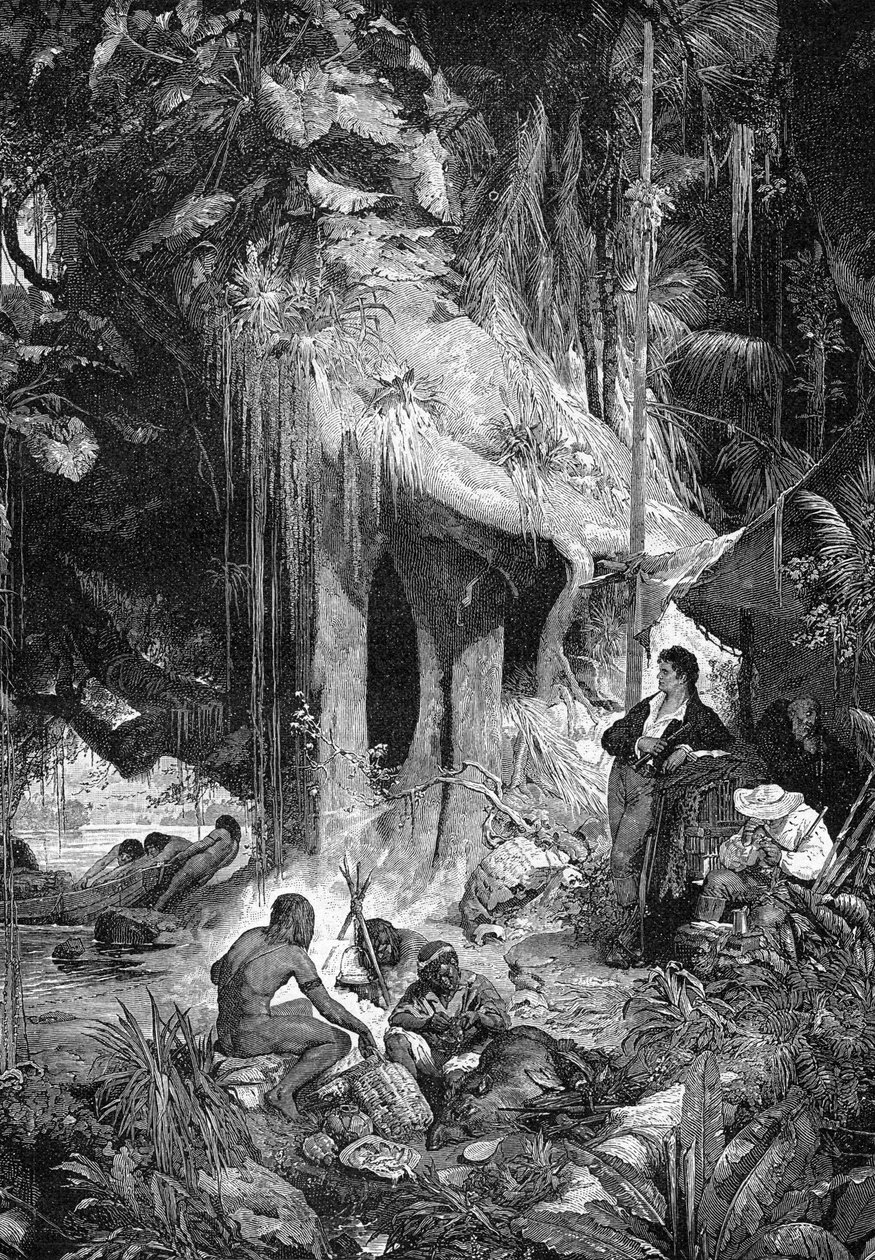 Alexander von Humboldt y Aimé Bonpland en el río Orinoco, 1800-1804, 1900 de Unbekannt