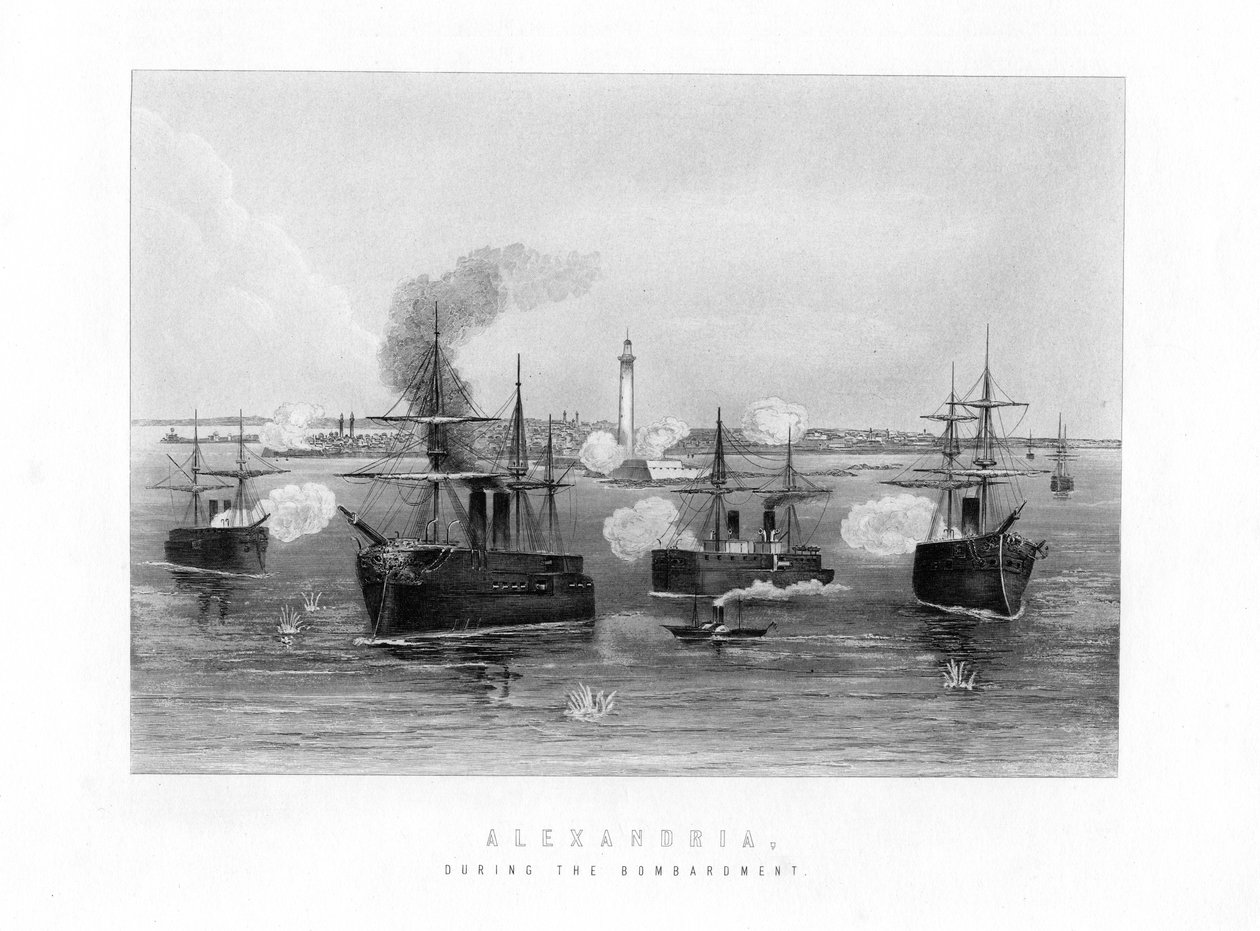 Alejandría, durante el bombardeo, 1882, siglo XIX de Unbekannt
