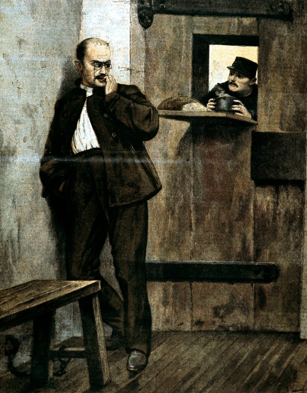 Alfred Dreyfus en prisión, 1895 de Unbekannt