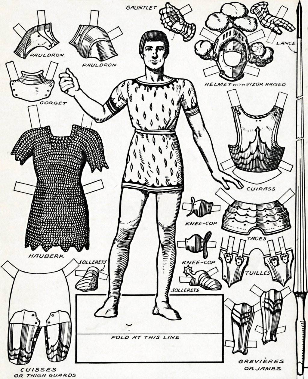 Toda la magnífica panoplia de un caballero con las diversas partes de su armadura, c1934 de Unbekannt