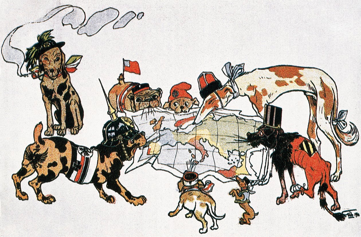 Caricatura alegórica de la Primera Guerra Mundial de Unbekannt