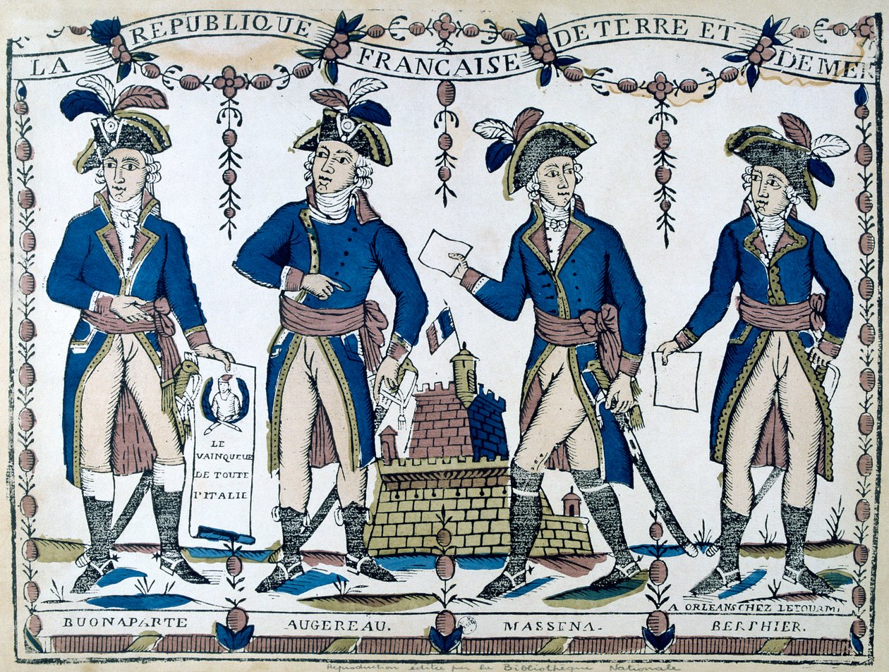 Alegorías de Bonaparte, Augereau, Massina, Berphier, Francia, 1789 de Unbekannt