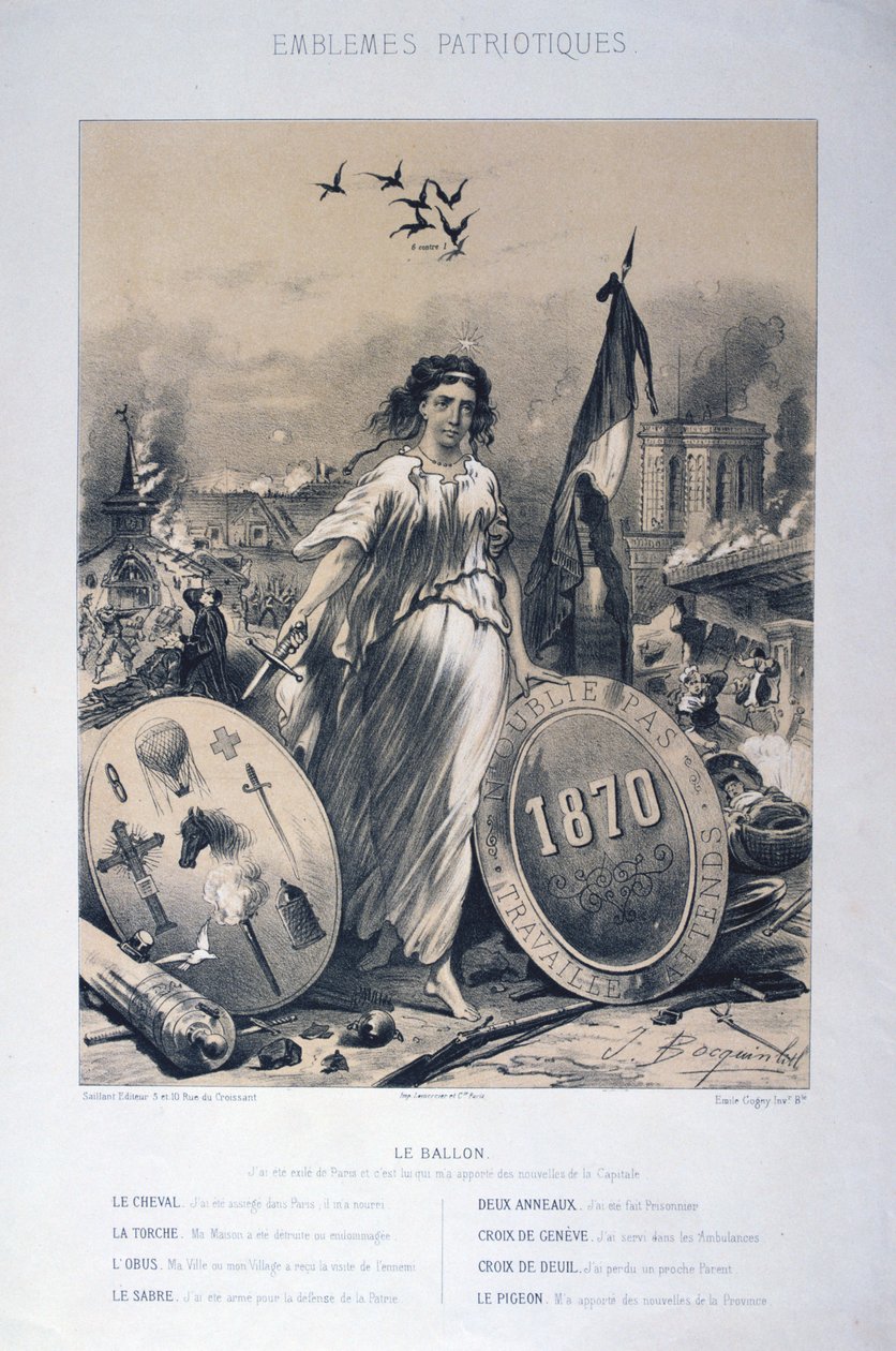 Alegoría de emblemas patrióticos franceses, 1870 de Unbekannt