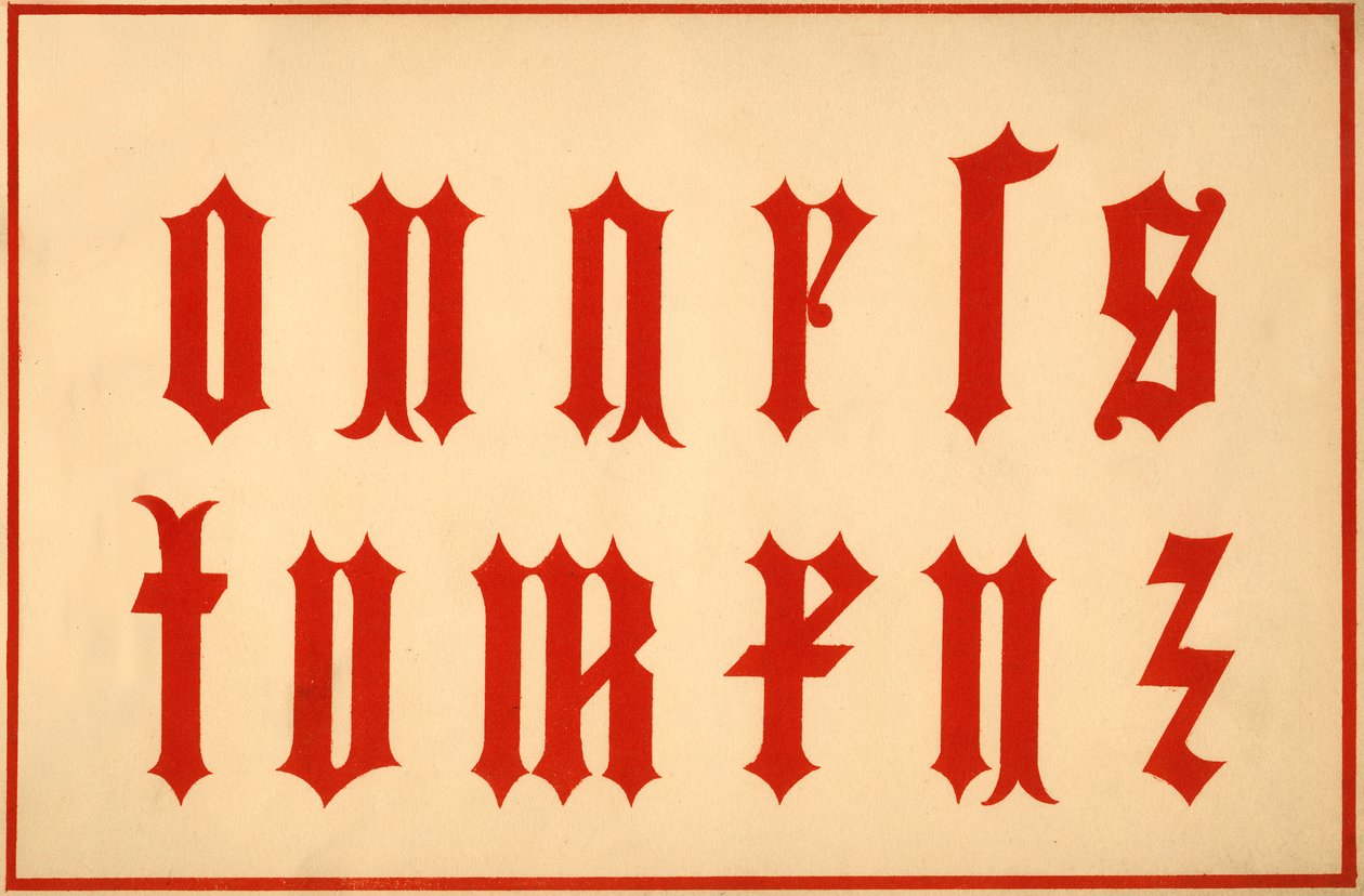 Alfabeto, letras arcaicas, minúsculas de Unbekannt