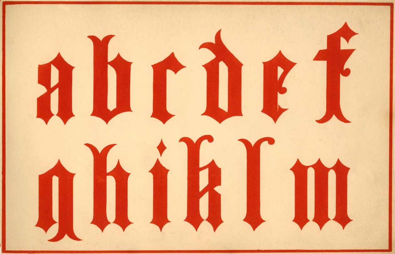 Alfabeto, letras a-m, minúsculas de Unbekannt