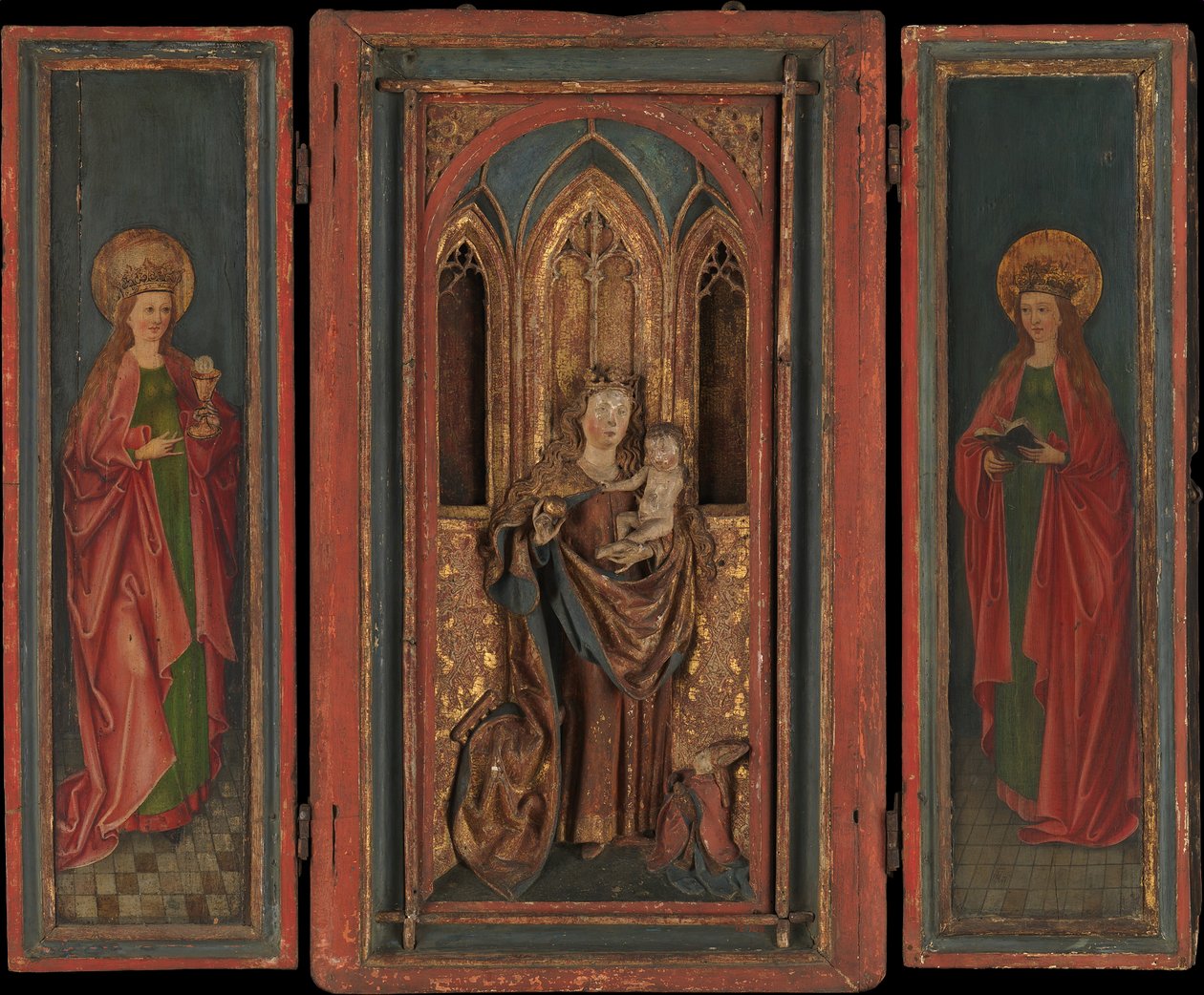 Santuario del Altar con la Virgen y el Niño con Donante, último cuarto del siglo XV de Unbekannt