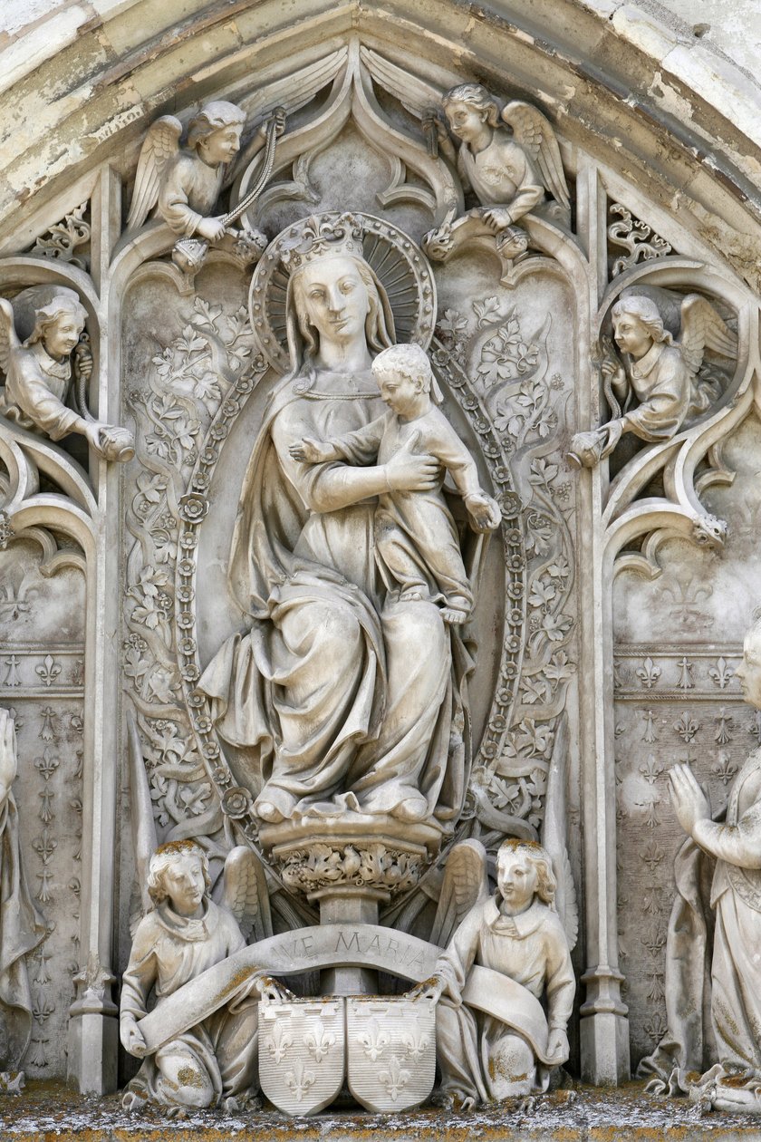 Capilla del castillo de Amboise tímpano: Virgen y niño, Amboise, Francia de Unbekannt