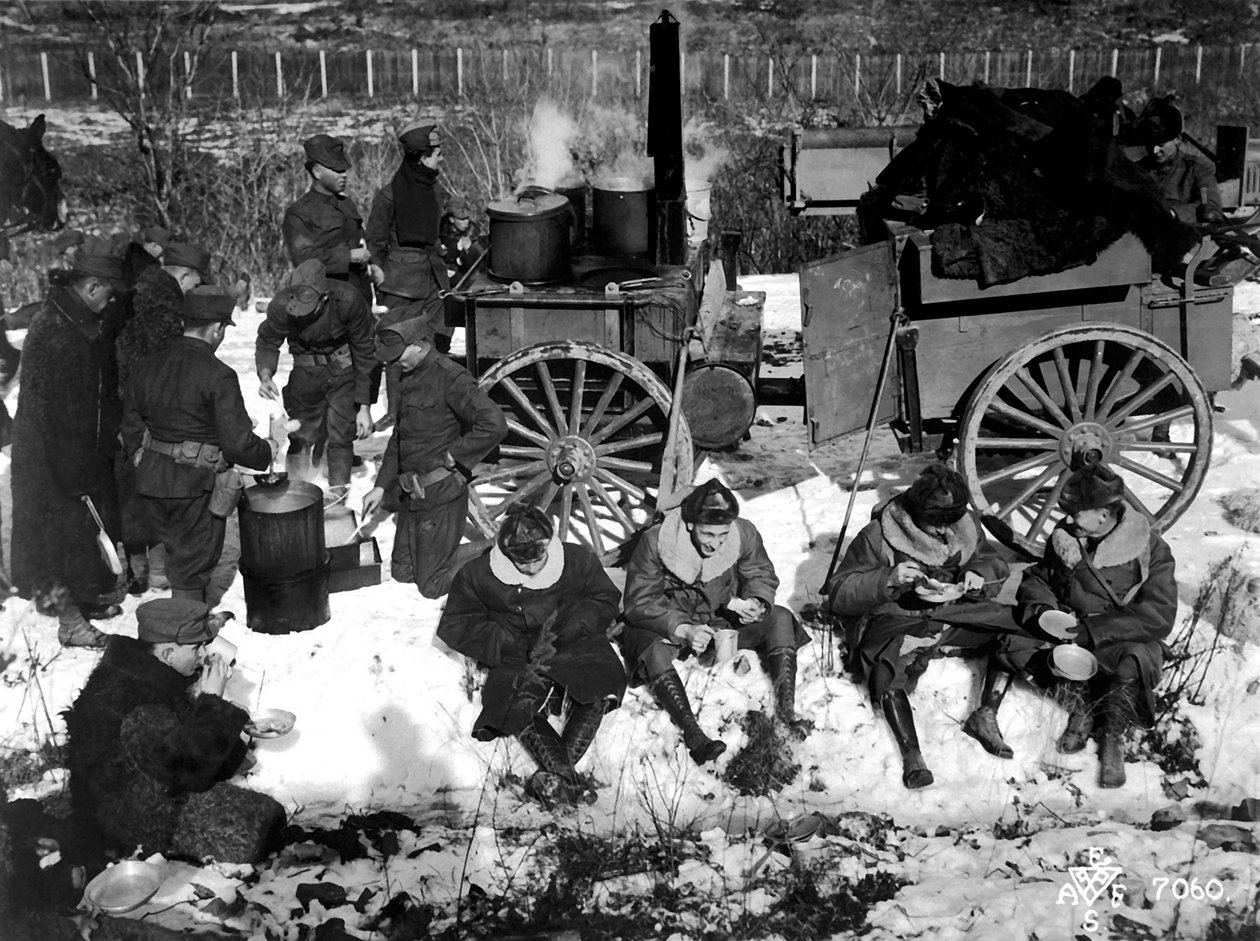 Un campamento de infantería estadounidense en Siberia, Rusia, diciembre 1918 de Unbekannt