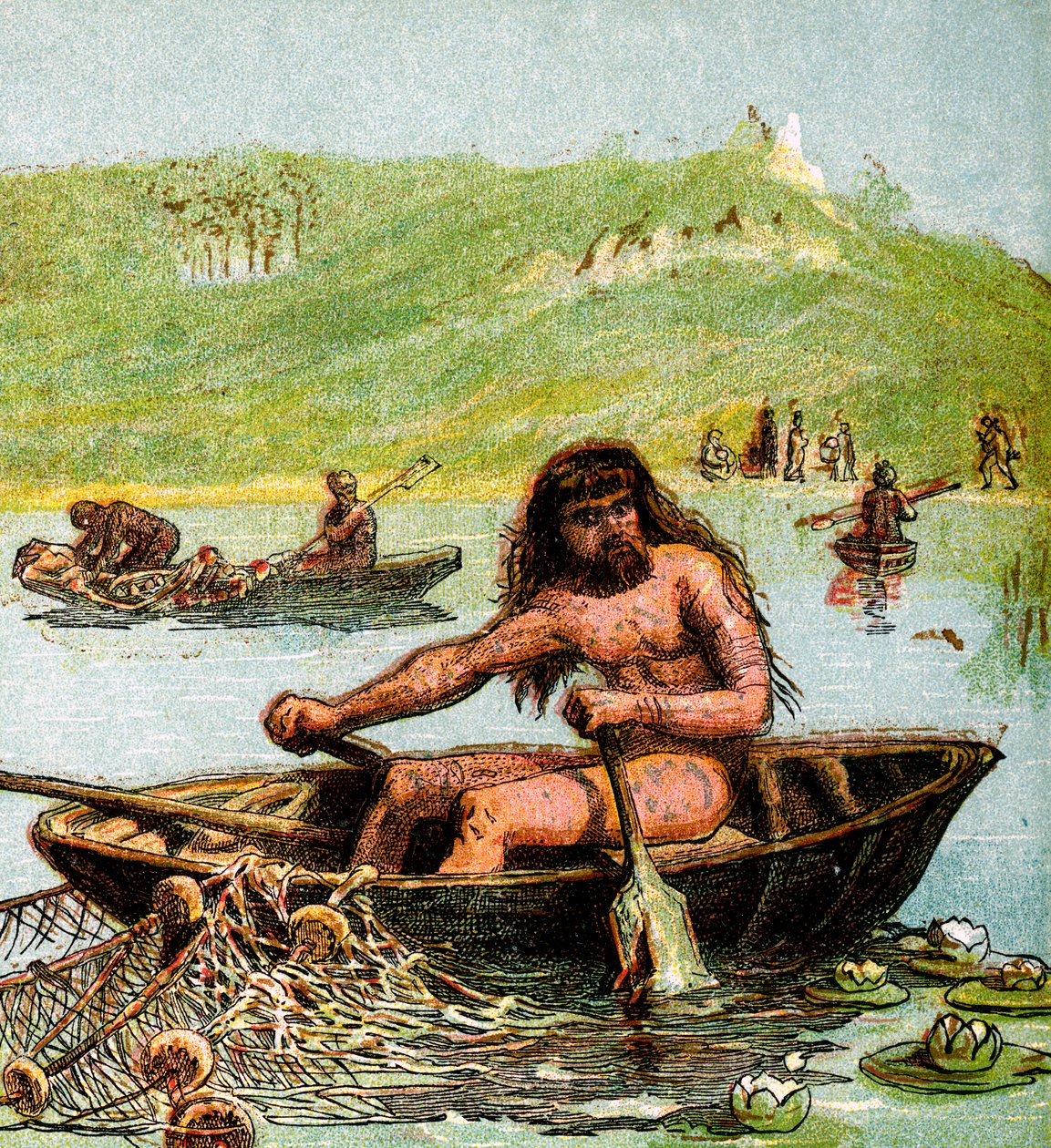 Un britano antiguo en su bote, c1850 de Unbekannt