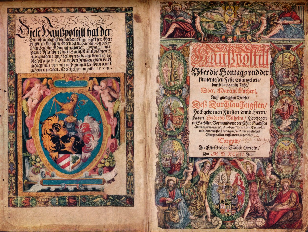Un álbum de autógrafos temprano: Un Hauspostill de las obras de Martín Lutero, c1550 de Unbekannt