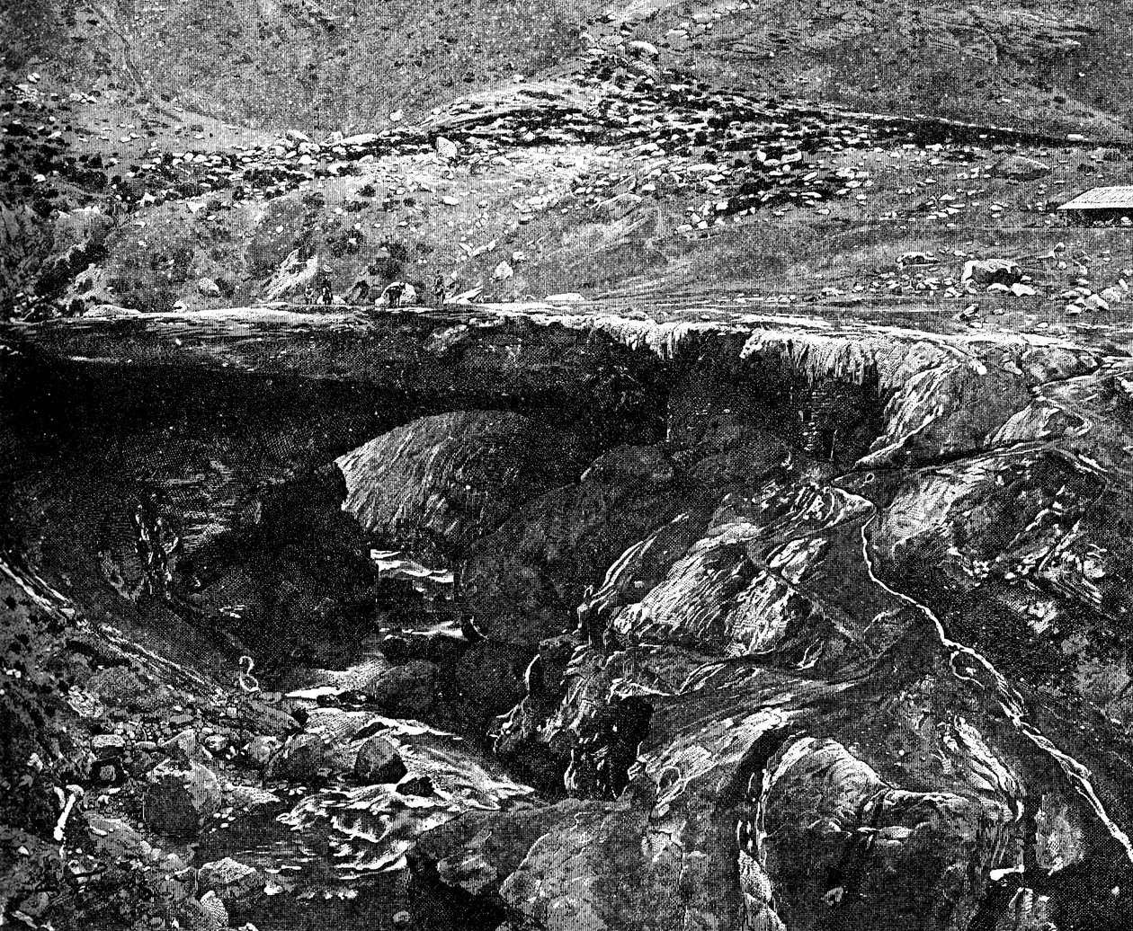 Un puente inca, Perú, 1895 de Unbekannt
