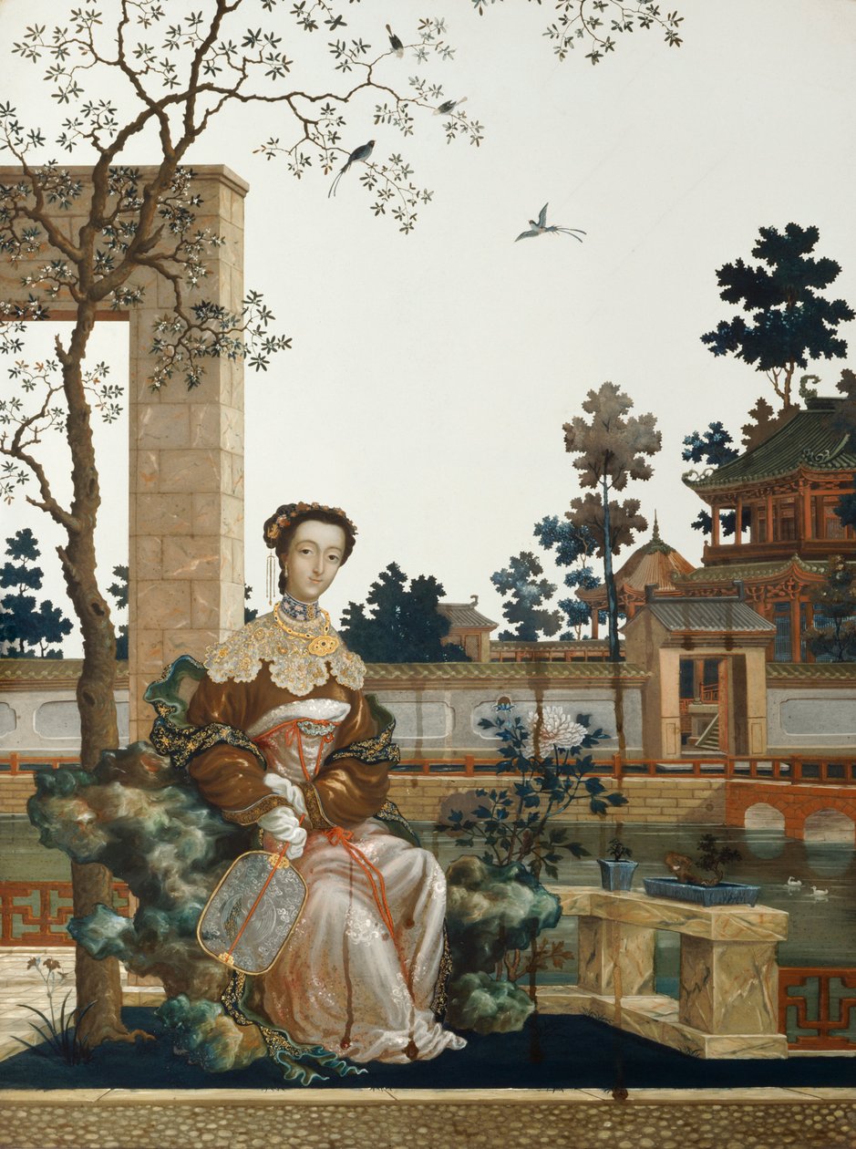 Una belleza oriental, China, c1760 de Unbekannt