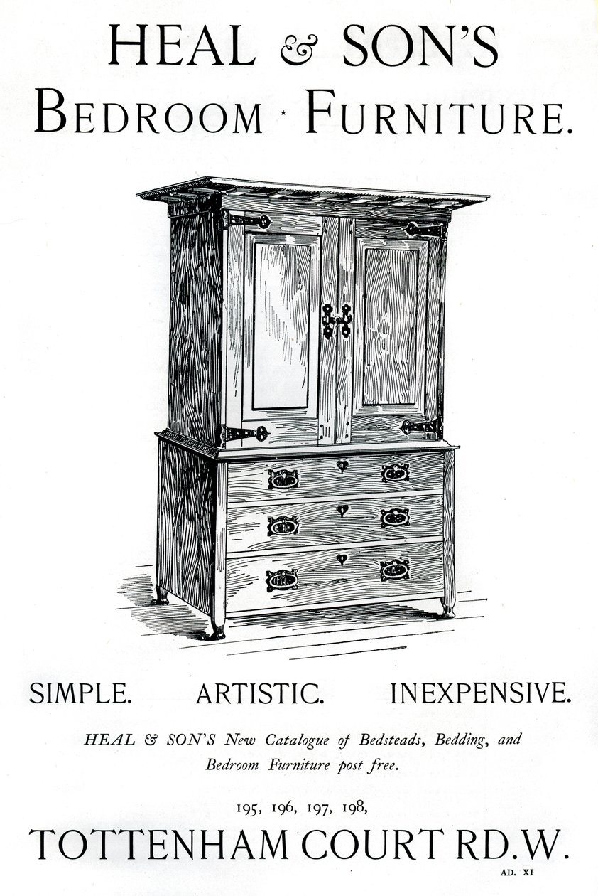 Un anuncio de muebles de dormitorio de Heal and Sons, 1898 de Unbekannt