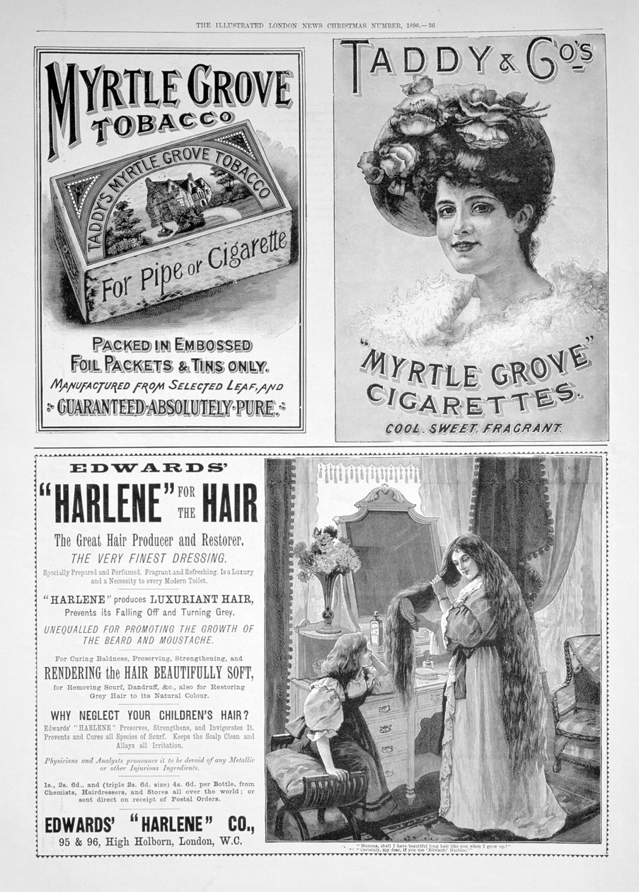 Una página de publicidad en el Illustrated London News, número de Navidad, 1896 de Unbekannt