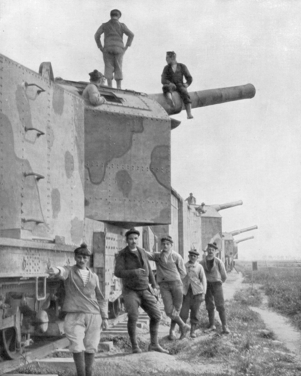 Una batería de tren blindado, 1918 de Unbekannt