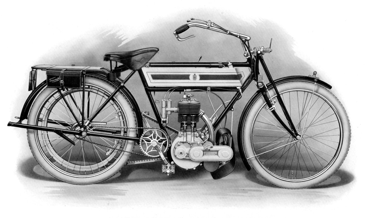 Una motocicleta Triumph temprana de Unbekannt