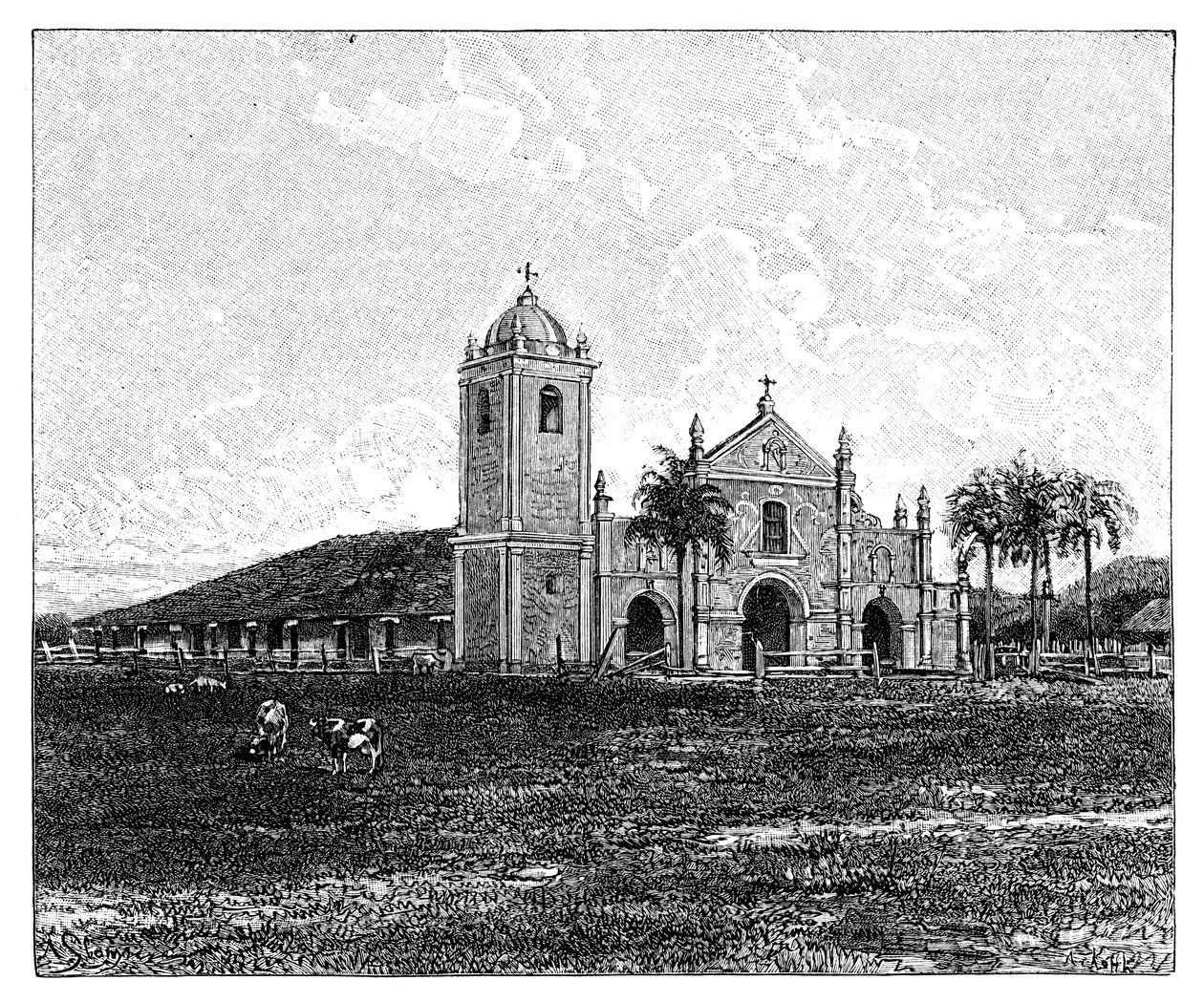 Una antigua iglesia jesuita, Pirayú, Paraguay, 1895 de Unbekannt