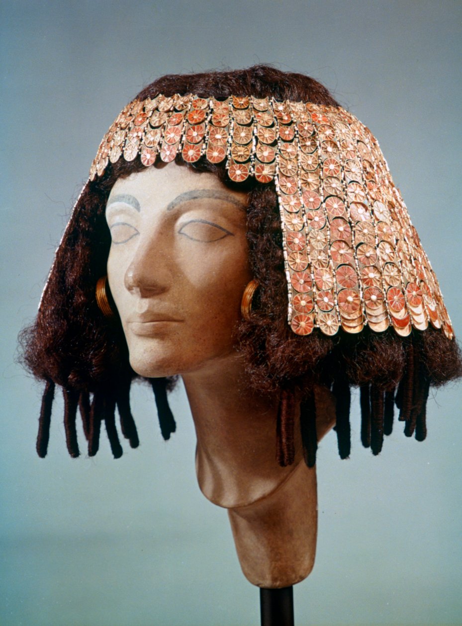 Tocado y pendientes del Antiguo Egipto, Dinastía XVIII, siglo XVI-XIII a.C. de Unbekannt