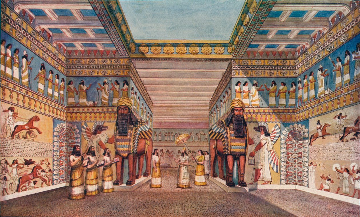 Civilización antigua: dentro del palacio de un rey asirio, 1907 de Unbekannt