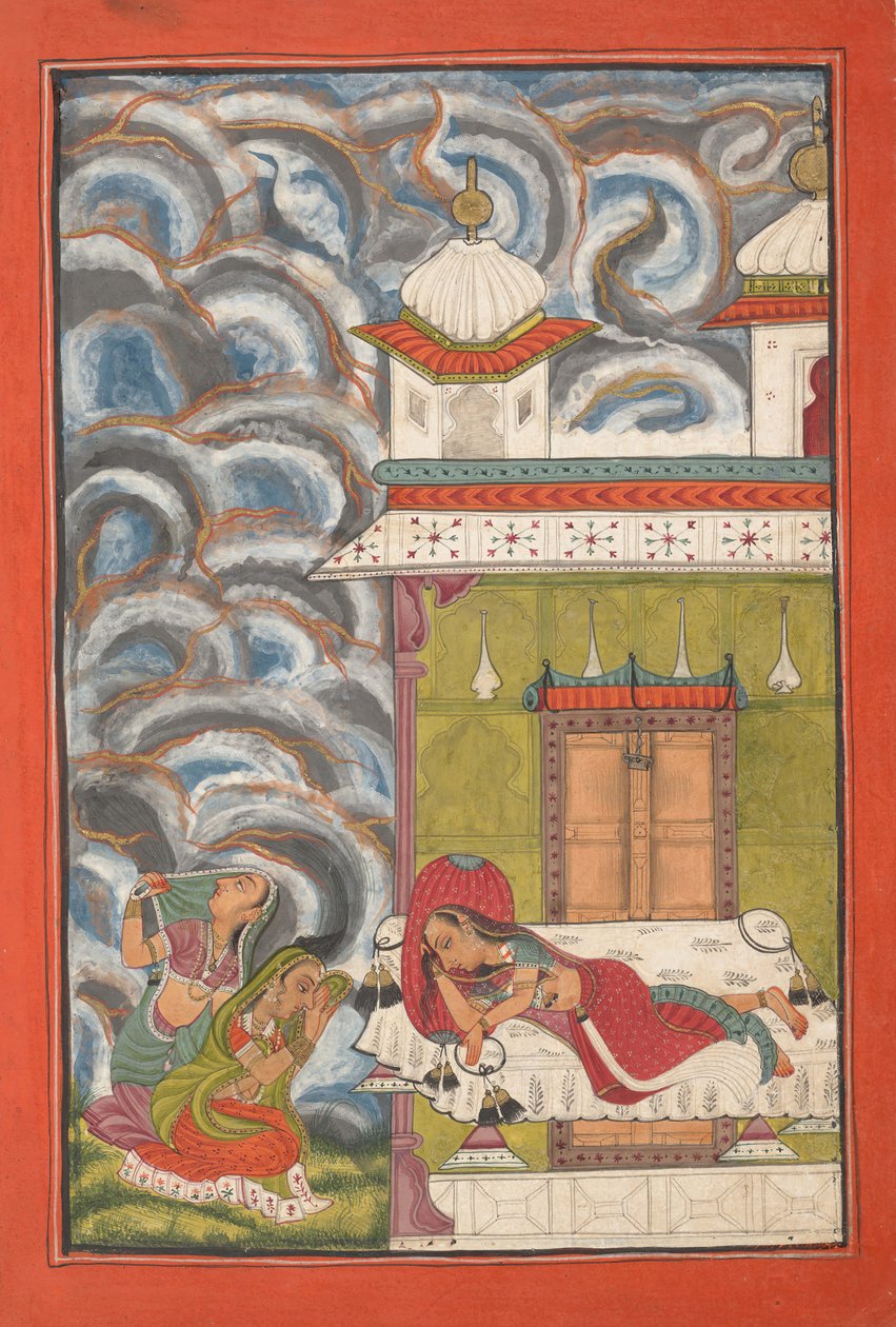 Andhrayaki Ragini: Folio de una serie de ragamala, ca. 1710 de Unbekannt